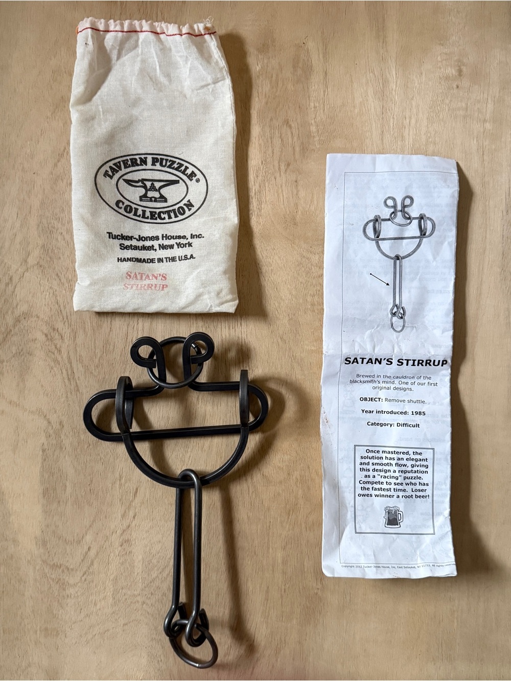 Vintage Tavern Puzzle Collection "Satan's Stirrup" Made in USA 6mm Steel